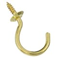 National Hardware Cup Hook, 064 in Opening, 207 in L, Solid Brass, Solid Brass N119-719